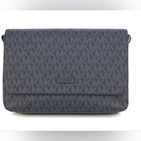 Michael Kors Black Monogram Messenger Bag - Picture 1 of 7